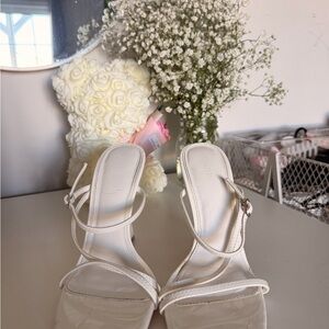 Elegant White Strappy Heels